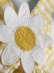 JoJo Maman Bébé Yellow Cross Back Applique Sun Dress - Image 3 of 4