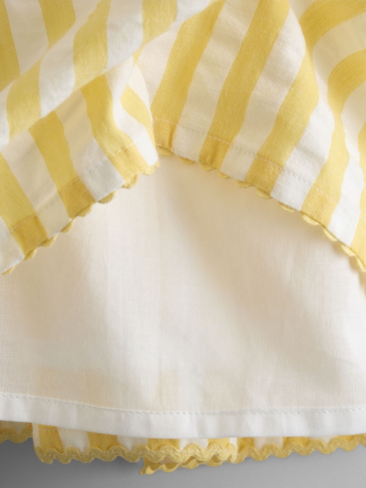 JoJo Maman Bébé Yellow Cross Back Applique Sun Dress - Image 4 of 4