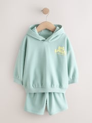 Sage Green Big Smiles - Hoodie and Shorts Set (3mths-7yrs) - Imagen 1 de 4