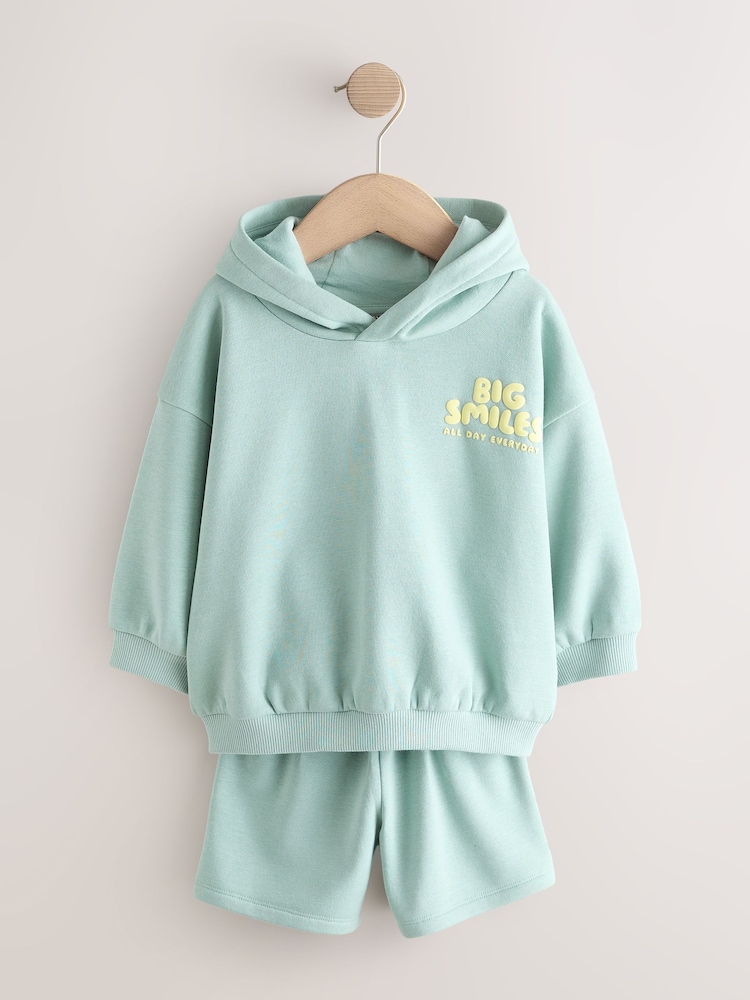 Sage Green Big Smiles - Hoodie and Shorts Set (3mths-7yrs) - Imagen 1 de 4 Sage Green Big Smiles - Hoodie and Shorts Set (3mths-7yrs) - Imagen 1 de 4