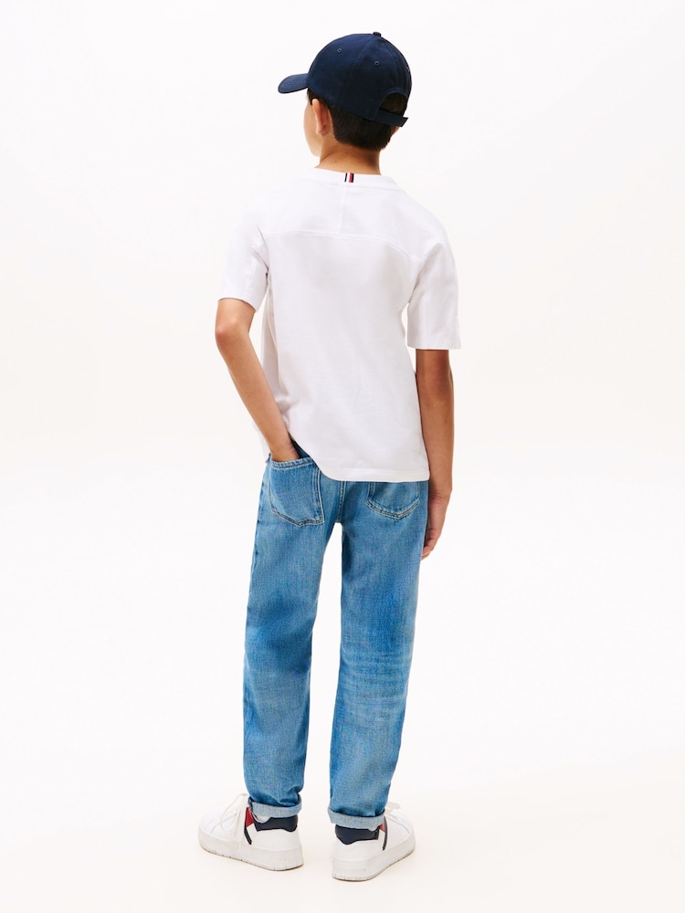 Tommy Hilfiger White Varsity Logo Crew Neck T-Shirt - Image 2 of 5