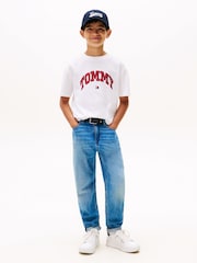 Tommy Hilfiger White Varsity Logo Crew Neck T-Shirt - Image 3 of 5