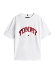 Tommy Hilfiger White Varsity Logo Crew Neck T-Shirt - Image 5 of 5