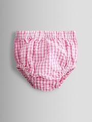 JoJo Maman Bébé Pink Gingham Nautical Embroidered Sailor Baby Dress - Image 4 of 7