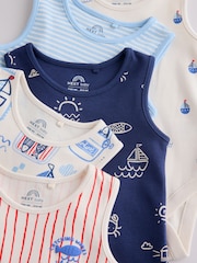 Navy/Red Stripe Baby Bodysuits 5 Pack - Image 10 of 11