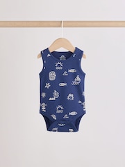 Navy/Red Stripe Baby Bodysuits 5 Pack - Image 5 of 11
