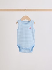 Navy/Red Stripe Baby Bodysuits 5 Pack - Image 8 of 11