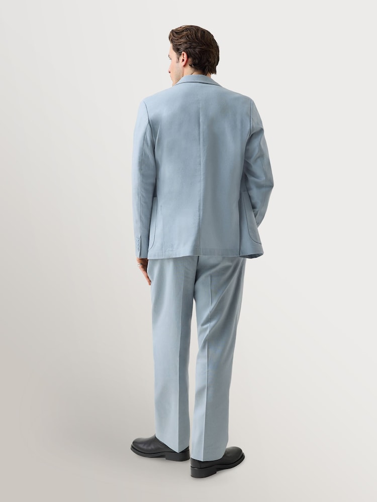 Percival Blue Tailored Linen Blazer - Image 2 of 7