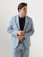 Percival Blue Tailored Linen Blazer - Image 3 of 7