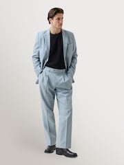 Percival Blue Tailored Linen Blazer - Image 5 of 7