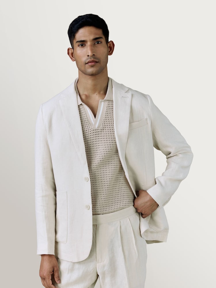 Percival Natural Tailored Linen Blazer - Image 1 of 4