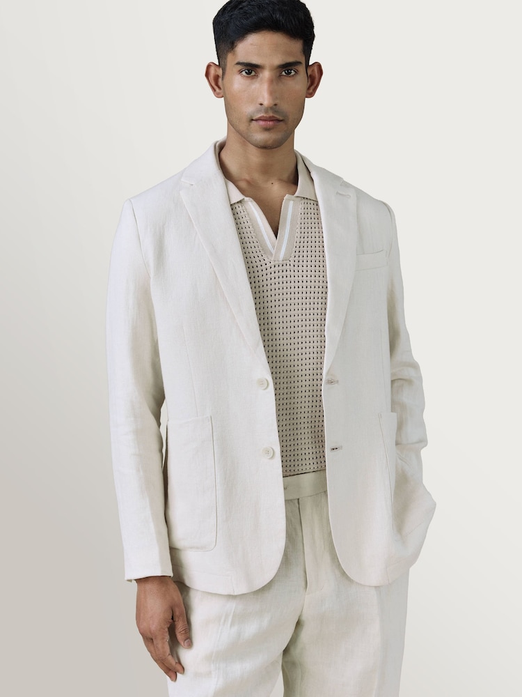 Percival Natural Tailored Linen Blazer - Image 2 of 4