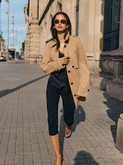 Friends Like These Mid Length Trench Jacket With Cape Detail - תמונה 4 מתוך 5