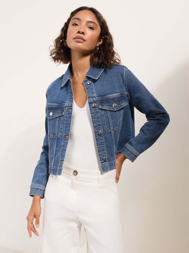 Friends Like These Blue Collared Denim Jacket - Image 1 of 5