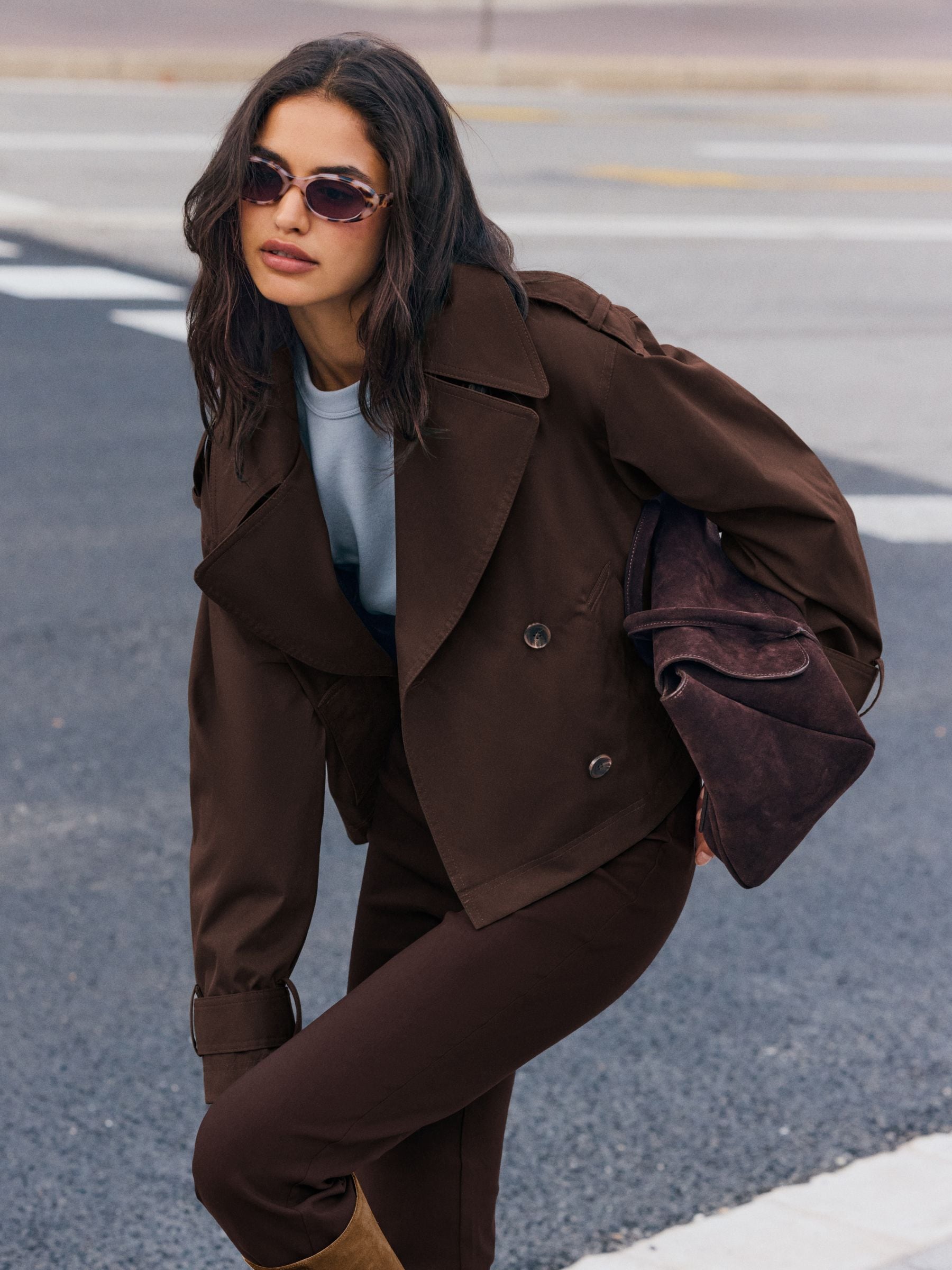 チョコ　sheller 2way short trench coat 2way short trench coat – shéller / シェリエ