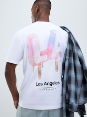 River Island White Regular Fit LA Ice T-Shirt - Image 2 of 4