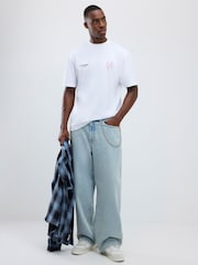 River Island White Regular Fit LA Ice T-Shirt - Image 3 of 4