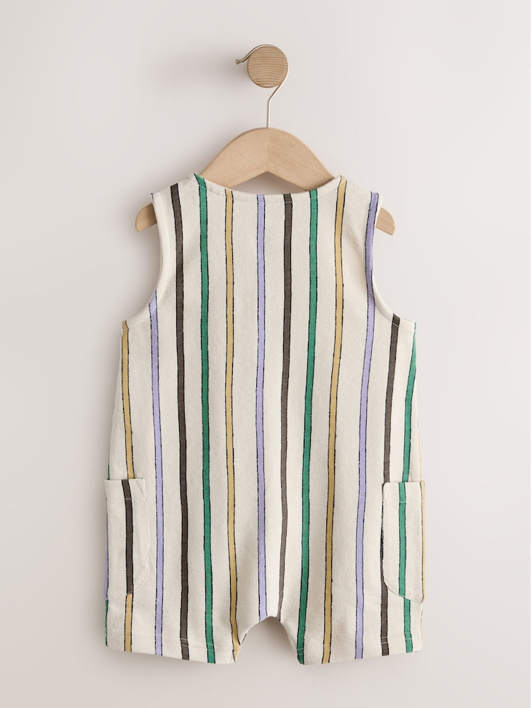Multi Striped Textured Cotton Romper (3mths-7yrs) - Image 2 of 4