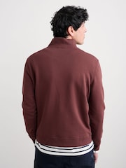 Seasalt Cornwall Brown Mens Wood Moss Quarter Zip Sweatshirt - Image 2 of 5
