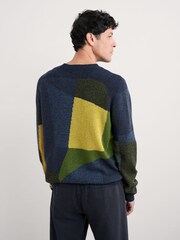 Seasalt Cornwall Blue Mens Carn Gloose Crew Neck Jumper - Image 2 of 5