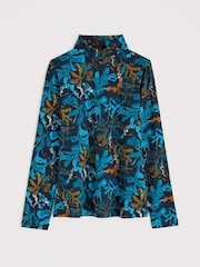 Seasalt Cornwall Blue Landing Roll Neck Top in Cotton - Image 4 of 5