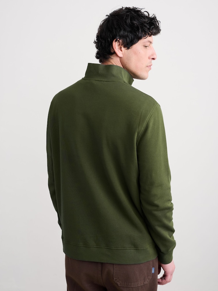 Seasalt Cornwall Mens Wood Moss Quarter Zip Sweatshirt - Bild 2 von 5