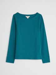 Seasalt Cornwall Blue Easel Long Sleeve Top in Cotton Jersey - Image 4 of 5