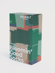 Seasalt Cornwall Blue Gift Box of 3 Mens Bloomin' Good Socks - Image 2 of 3