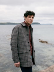 Seasalt Cornwall Grey Men's Rowlocks Check Coat - Image 5 of 9