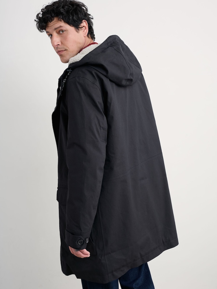 Seasalt Cornwall Black Men's Tidesman Waterproof Coat - Image 2 of 5