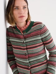 Seasalt Cornwall Green Percella Cove Fair Isle Cardigan - Image 2 of 5