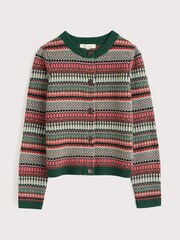 Seasalt Cornwall Green Percella Cove Fair Isle Cardigan - Image 4 of 5