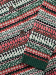 Seasalt Cornwall Green Percella Cove Fair Isle Cardigan - Image 5 of 5