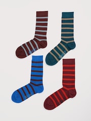 Seasalt Cornwall Blue Marl Gift Box of 4 Mens Sailor Socks - Image 1 of 3