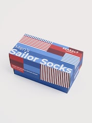 Seasalt Cornwall Blue Marl Gift Box of 4 Mens Sailor Socks - Image 2 of 3