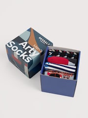 Seasalt Cornwall Blue Gift Box of 4 Mens Boat Sailor Socks - Image 2 of 3
