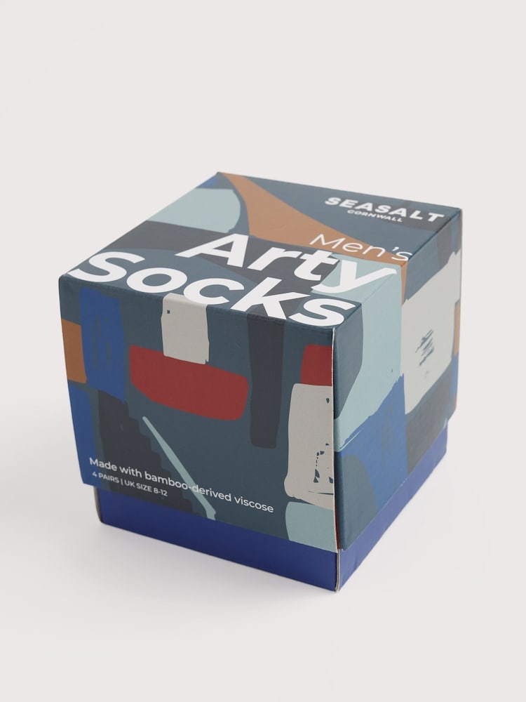 Seasalt Cornwall Blue Gift Box of 4 Mens Boat Sailor Socks - Image 3 of 3