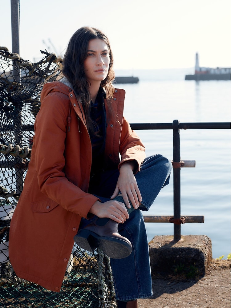 Seasalt Cornwall Brown Plant Hunter Waterproof Parka Coat - Image 2 of 8
