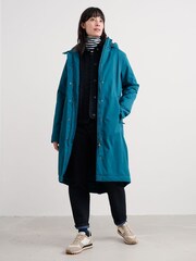 Seasalt Cornwall Blue Teal Janelle Waterproof Raincoat - Image 1 of 5