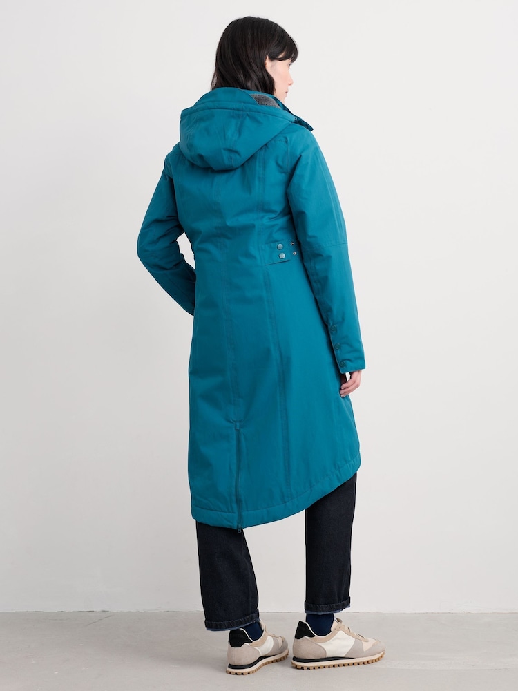 Seasalt Cornwall Blue Teal Janelle Waterproof Raincoat - Image 2 of 5