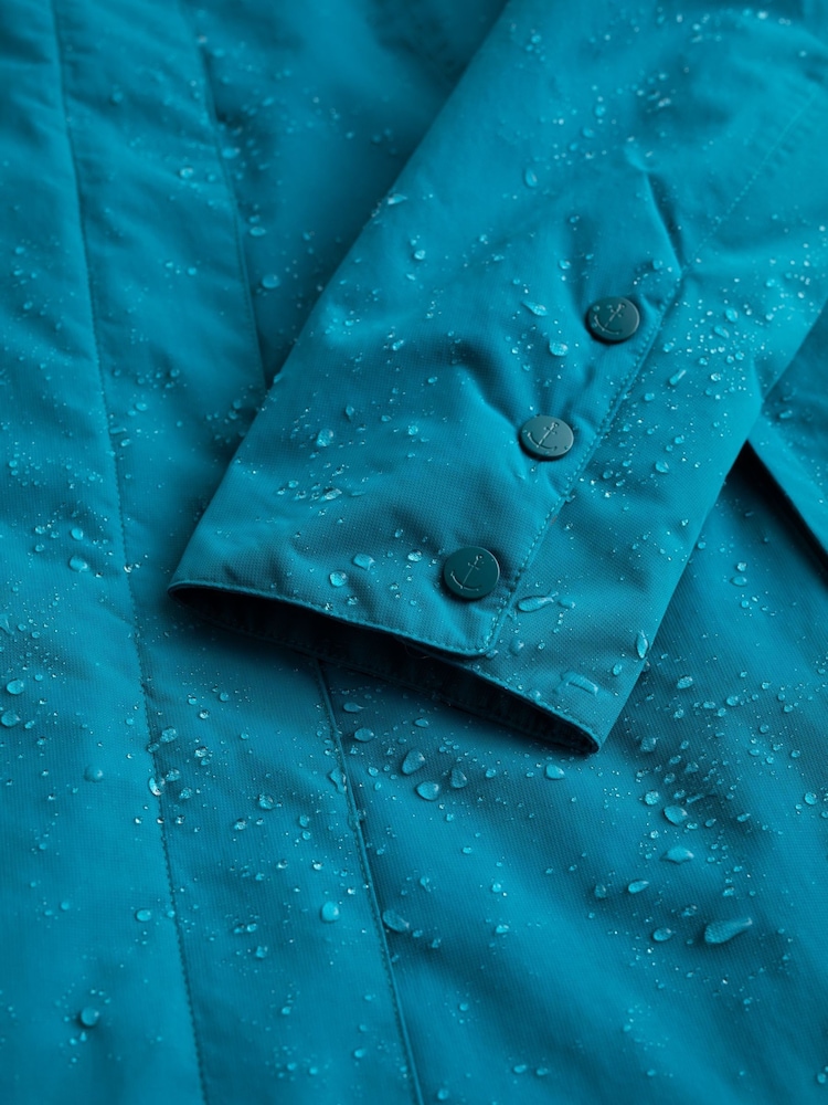 Seasalt Cornwall Blue Teal Janelle Waterproof Raincoat - Image 5 of 5