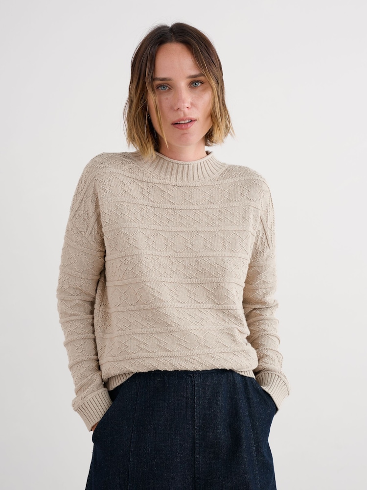 Seasalt Cornwall Natural Penkestle Knitted Jumper Contains - Image 1 of 5