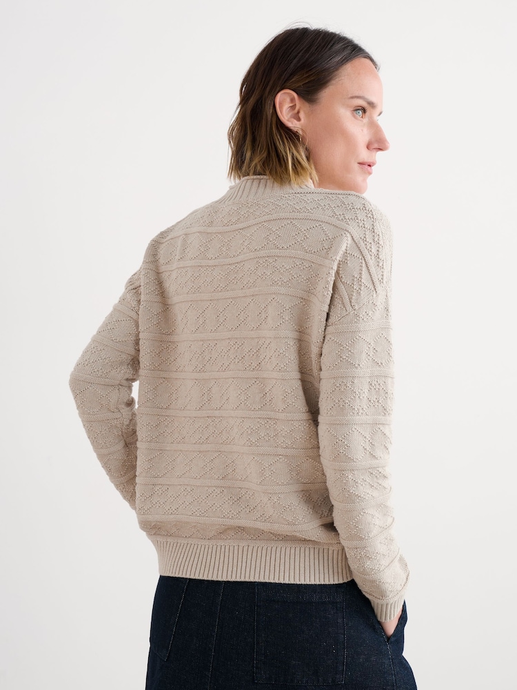 Seasalt Cornwall Natural Penkestle Knitted Jumper Contains - Image 2 of 5