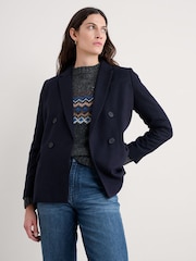 Seasalt Cornwall Blue Lowena Wool-Blend Blazer - Image 1 of 5