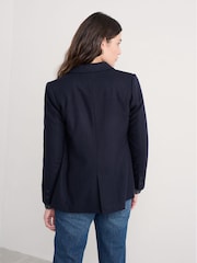 Seasalt Cornwall Blue Lowena Wool-Blend Blazer - Image 2 of 5