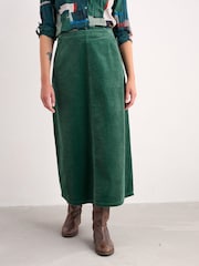 Seasalt Cornwall Green Window Wren Cord Midi Skirt - Image 1 of 5