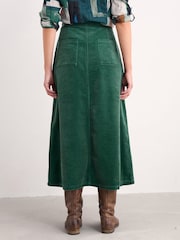Seasalt Cornwall Green Window Wren Cord Midi Skirt - Image 2 of 5