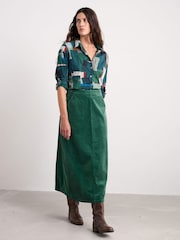 Seasalt Cornwall Green Window Wren Cord Midi Skirt - Image 3 of 5