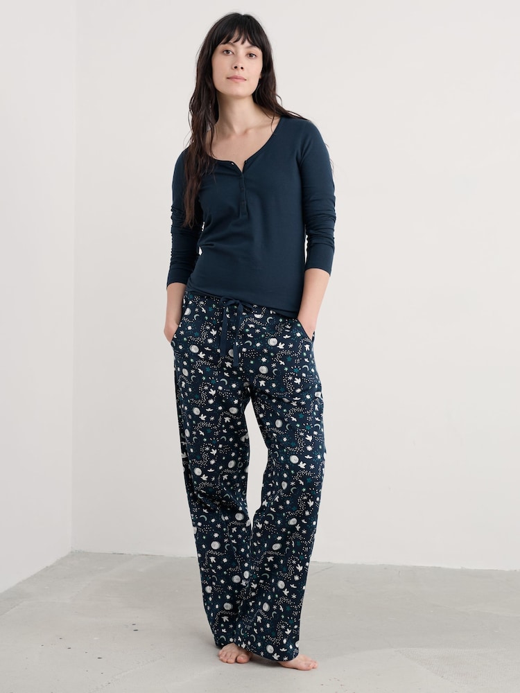 Seasalt Cornwall Blue Evening Path Cotton Pyjamas - Image 2 of 5