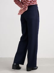 Seasalt Cornwall Blue Lowena Wool Blend Straight Leg Suit Trousers - Image 3 of 5